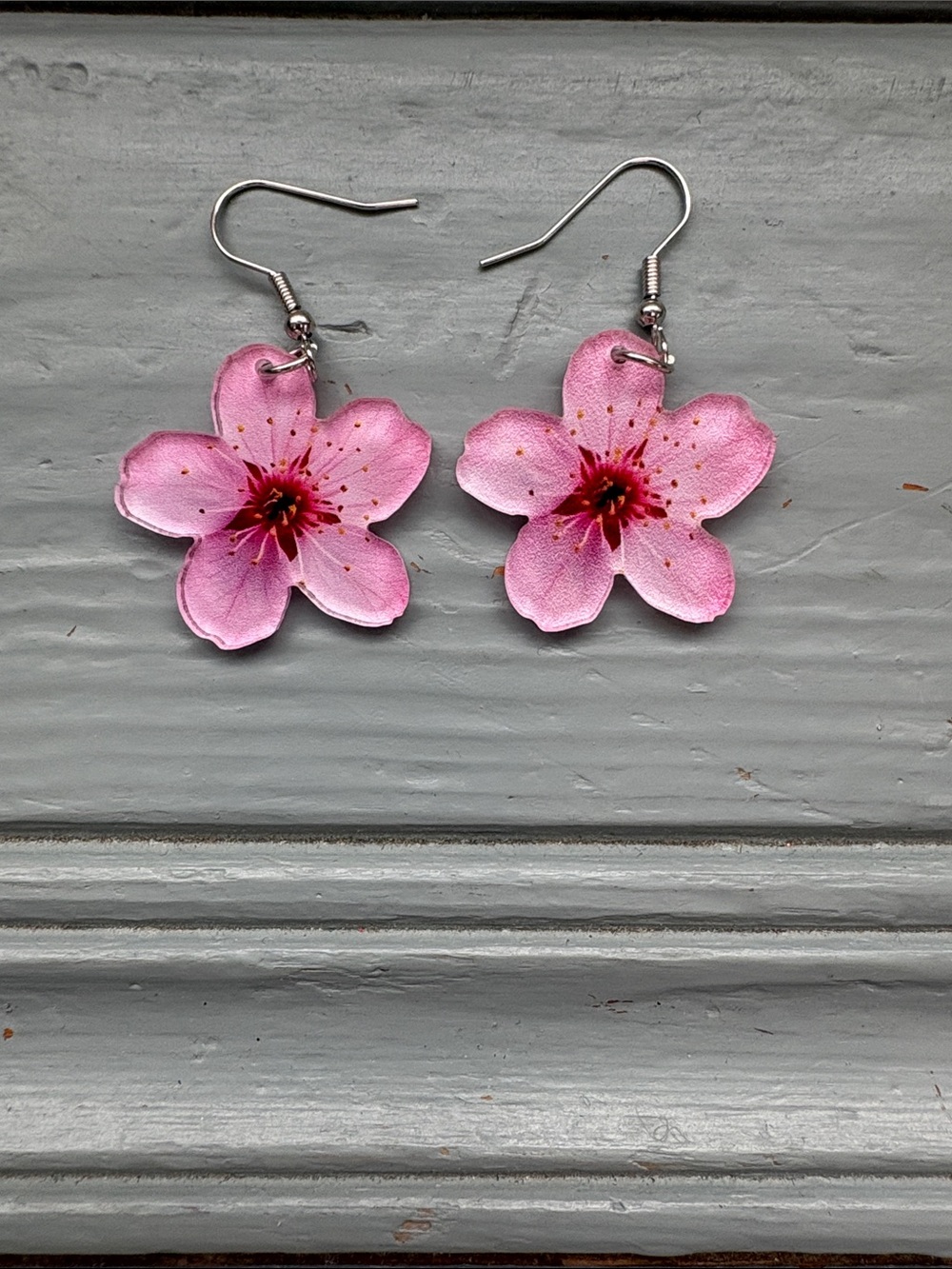 Pink Floral Drop Earrings - Women Jewelry